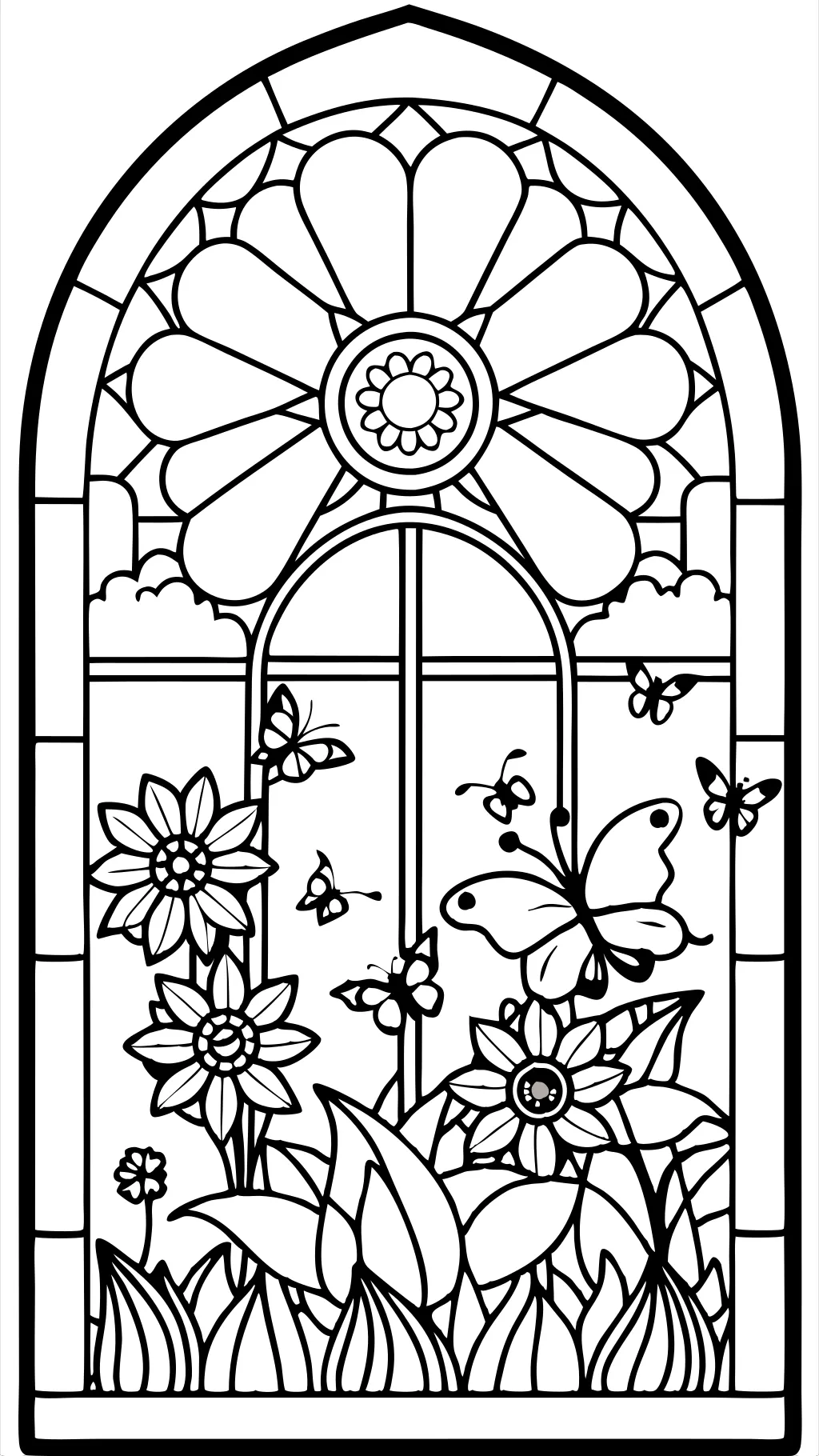 stained glass coloring page